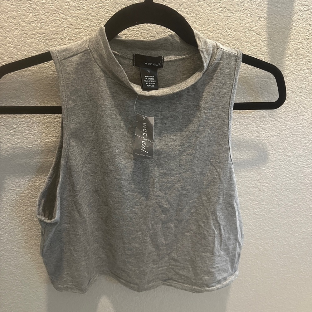 NWT! Never Worn! Wet Seal Gray Sleeveless Muscle Tee